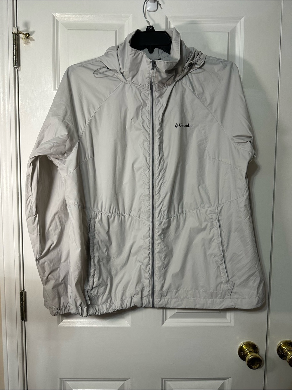 Columbia Light Gray Hooded Windbreaker
